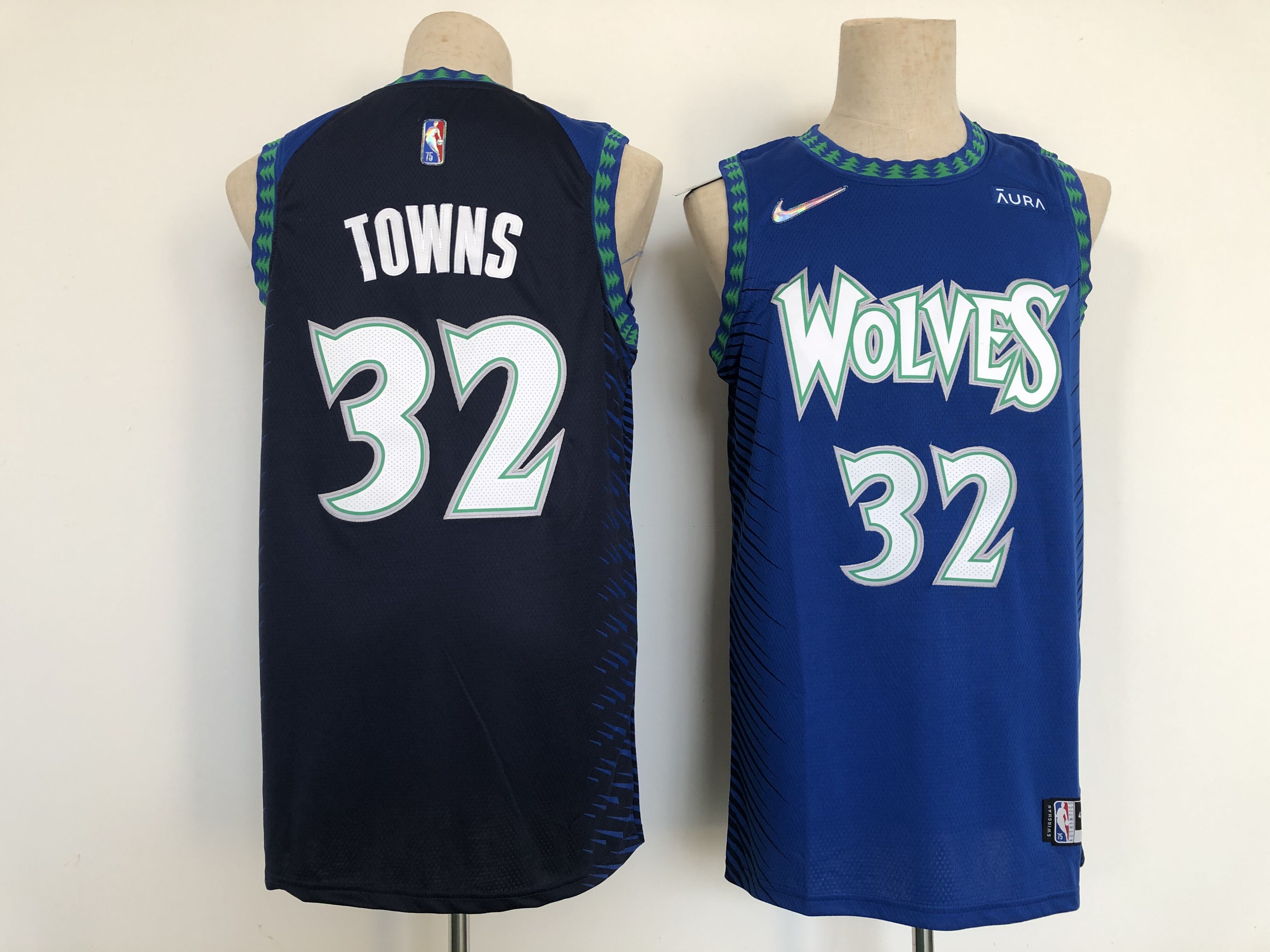 2022 NBA Men Minnesota Timberwolves #32 Towns blue Nike City Edition Jerseys